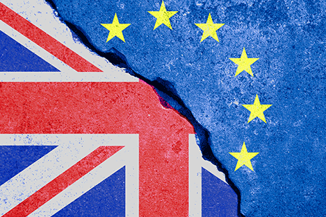 Brexit and UK flag