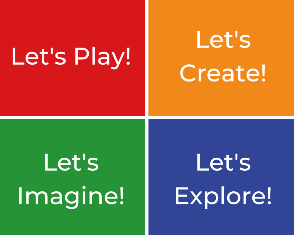 Square of comments, let's play! Let's create! Let's imagine! Let's explore!